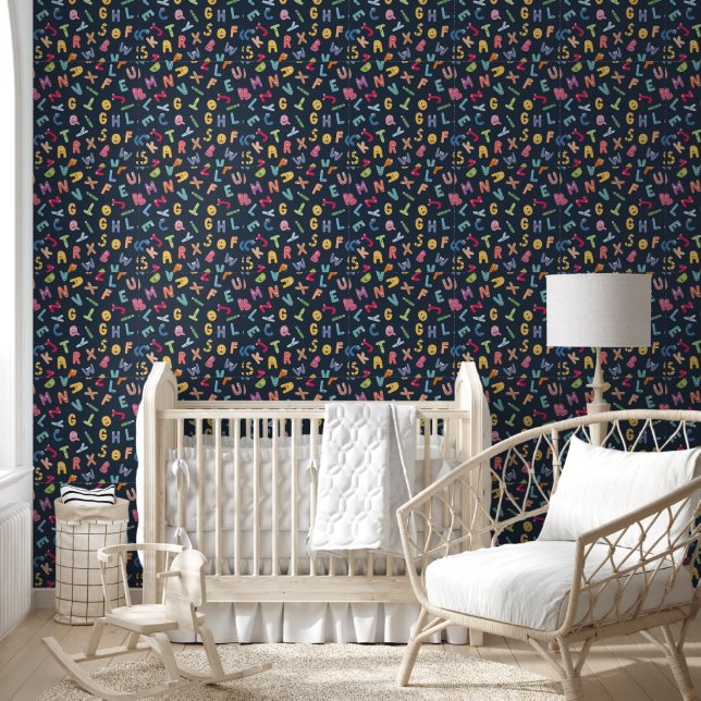 Papel Pintado Alfabeto de Monstruo Cute (Niños)