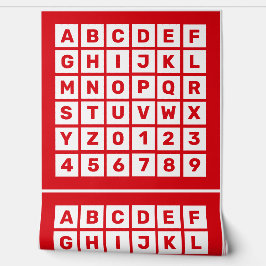 Papel Pintado Alfabeto rojo y patrón de número