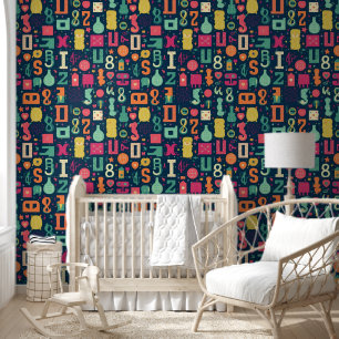 Papel Pintado Alfabeto Y Números Cubiertos