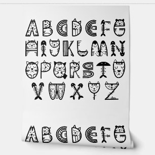Papel Pintado Alfabetos de impresión de Personalizado de gato