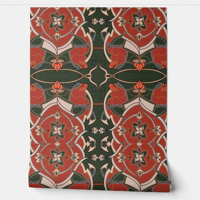 Papel Pintado Alfombra persa dibujada a mano (Desenrollar)