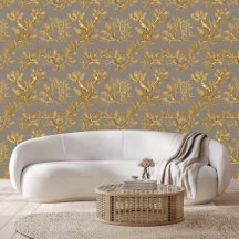 Algas de mar doradas contra palo táctil