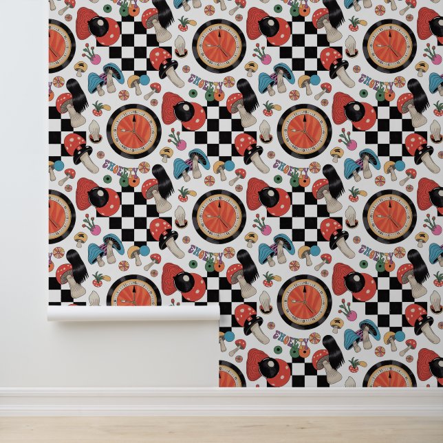 Papel Pintado Alicia en el patrón del país de las maravillas (Solicitud)