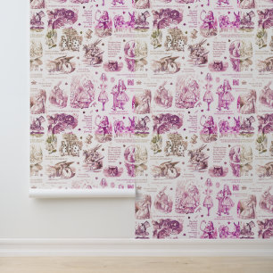 Papel Pintado Alicia en guardería de tocador morado de maravilla