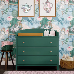 Papel Pintado Alicia Vintage En La Decoración De Los Rosas Azule
