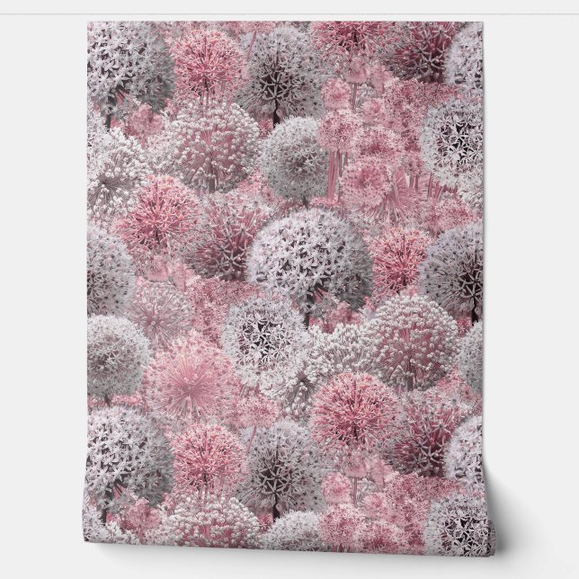 Papel Pintado Alliums rosados (Desenrollar)