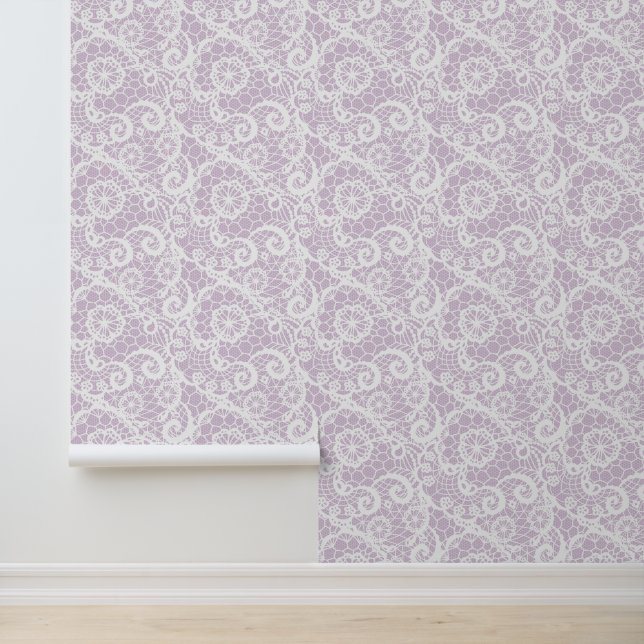 Papel Pintado Almost White Lace on Pastel Pink (Solicitud)