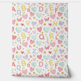 Papel Pintado Alphabet Hearts & Pastels