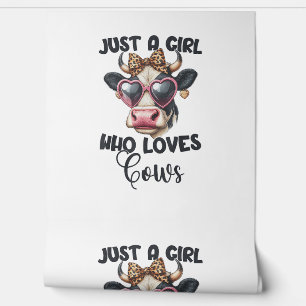 Papel Pintado Amante de las vacas sólo un Chica que ama a las va