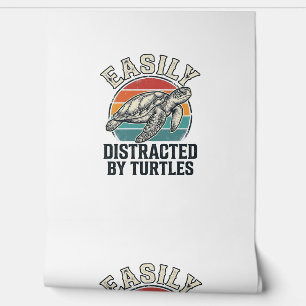 Papel Pintado Amante de Tortugas Vintage Fácilmente Distraído po