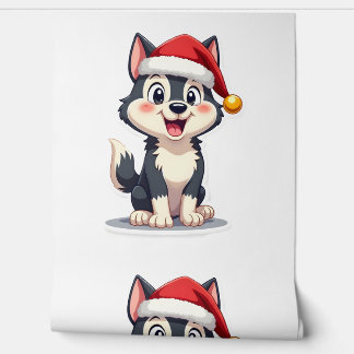 Papel Pintado Amante del perro Husky de Navidad Malamute (2)