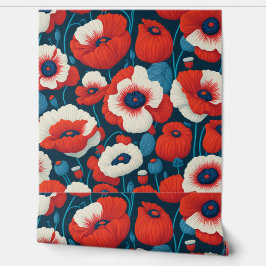 Papel Pintado Amapola Roja Vibrante