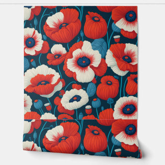 Papel Pintado Amapola Roja Vibrante