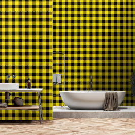 Papel Pintado Amarillo de limón Negro Lumberjack de 3 pulgadas T