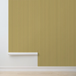 Papel Pintado Amarillo Mostaza con Franja Fina Moderna de 1"