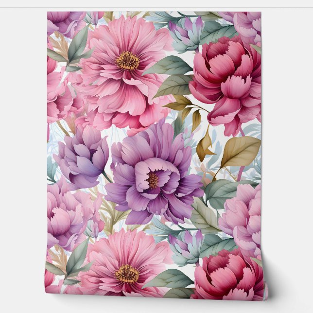 Papel Pintado Amethyst Bloom Rhapsody Botánico (Desenrollar)