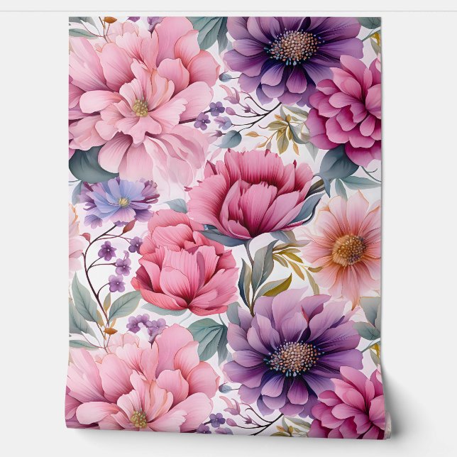 Papel Pintado Amethyst Bloom Rhapsody Botánico (Desenrollar)