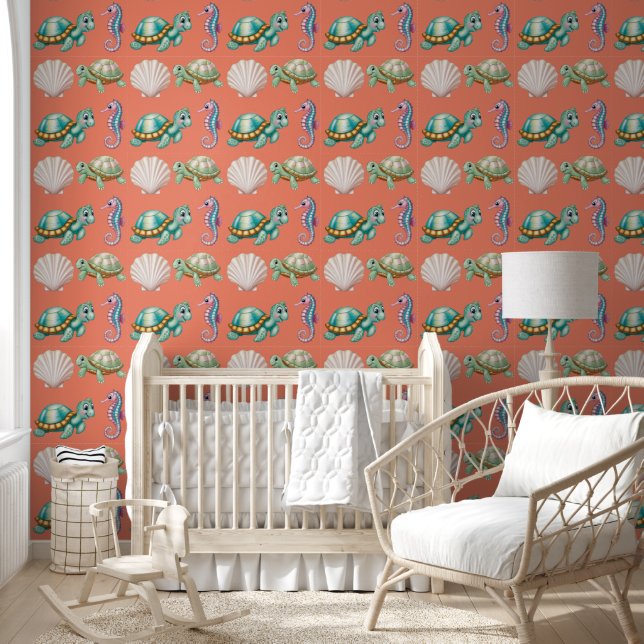 Papel Pintado Amigos animales del océano (Niños)