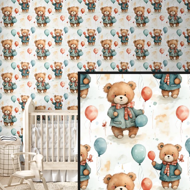 Papel Pintado Amigos y globos del oso de peluche marrón (Subido por el creador)