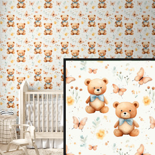 Papel Pintado Amigos y mariposas marrones de oseos