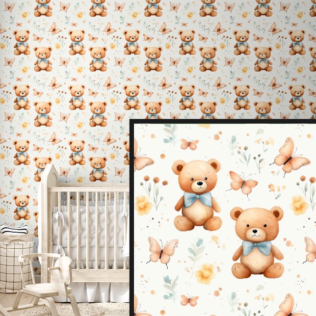 Papel Pintado Amigos y mariposas marrones de oseos (Subido por el creador)
