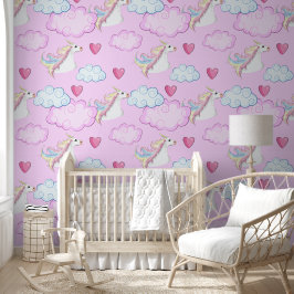 Papel Pintado Amor de Unicornio y Nubes