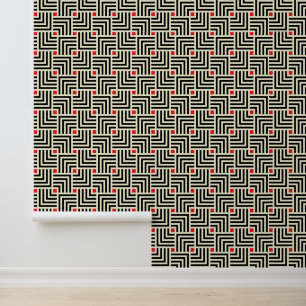 Papel Pintado Añade tu inicial Patrón de líneas geométricas
