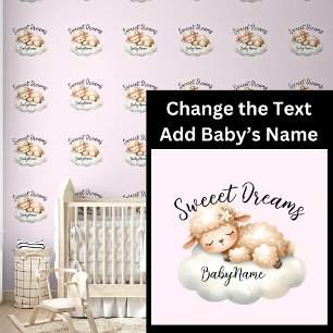 Papel Pintado Añadir nombre del bebé, cambiar texto, dormir con 