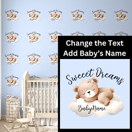 Papel Pintado Añadir nombre del bebé, cambiar texto, dormir con 