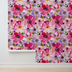 Papel Pintado Añadir su monograma Floral acuática de verano