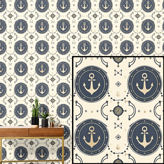 Papel Pintado Anclas náuticas 0ff-Blanco Azul gris oscuro (Subido por el creador)