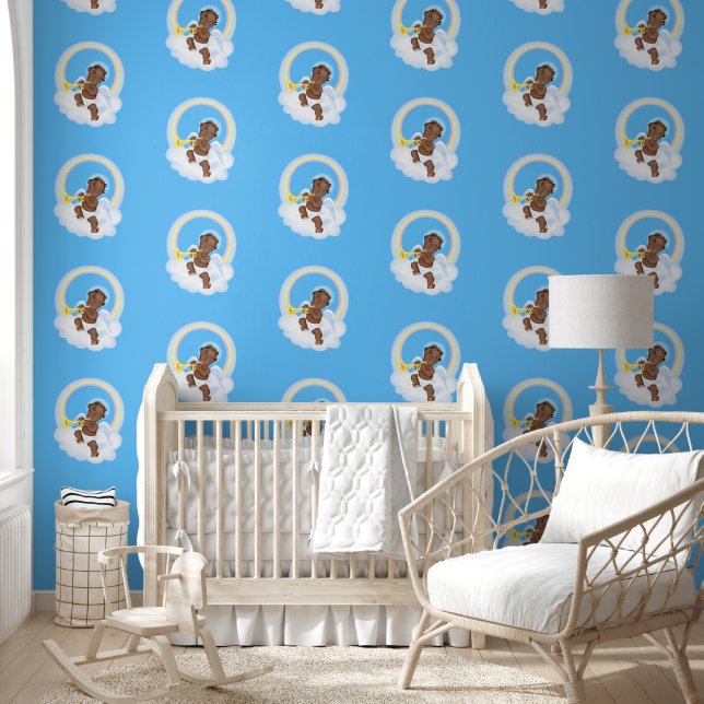 Papel Pintado Angel Juega Cuerno (Niños)