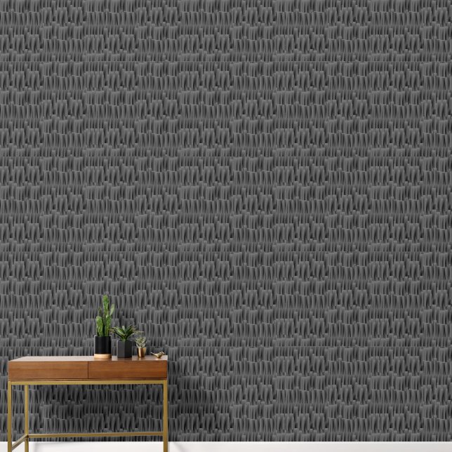 Papel Pintado Angestelle Retro Textil Blanco y Negro (Pasillo)