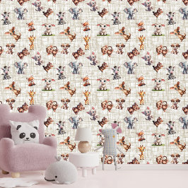 Papel Pintado Animales bebés con aspecto de blanco y blanco