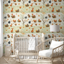 Papel Pintado Animales Bebés del Bosque 