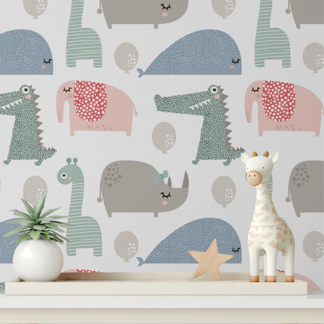 Papel Pintado Animales caprichosos adoran el patrón moderno de n (Subido por el creador)