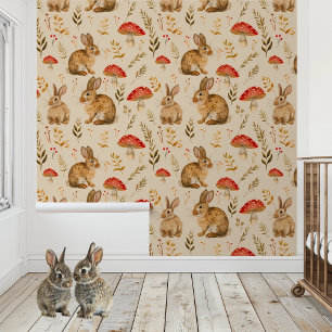 Papel Pintado Animales de conejo hongo guardería habitación del 