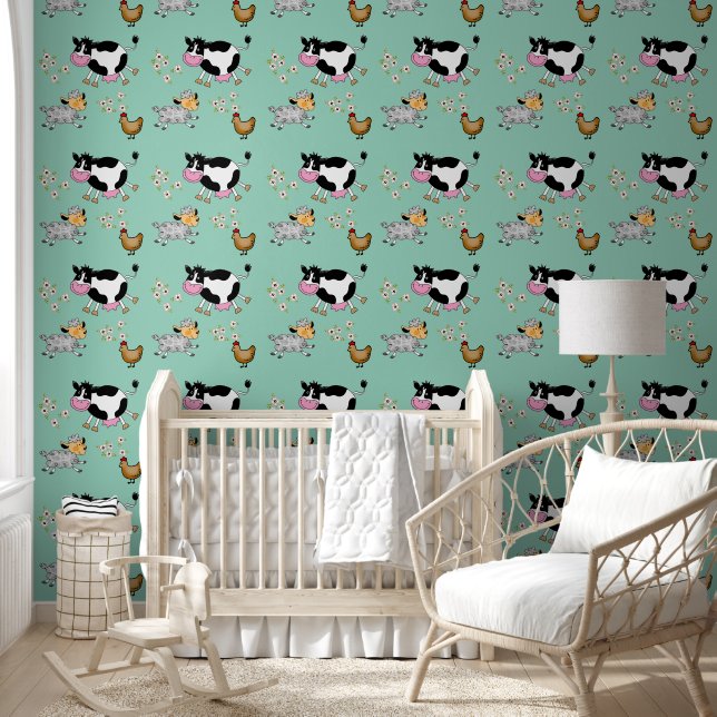 Papel Pintado animales de crianza de bebés (Niños)