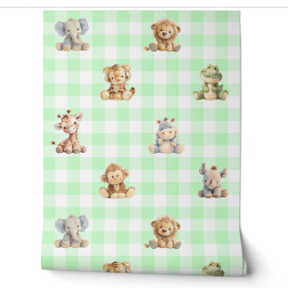 Papel Pintado Animales de Safari Juguetes Nursera de Bebé de Pla