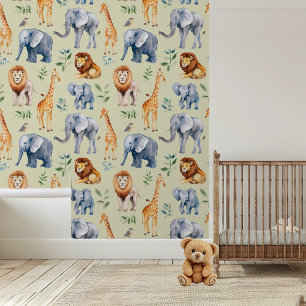 Papel Pintado Animales de Safari para Habitación de Niño