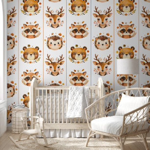 Papel Pintado Animales del Bosque de Otoño