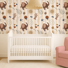 Papel Pintado Animales del bosque de Woodland Boho Baby Nursery