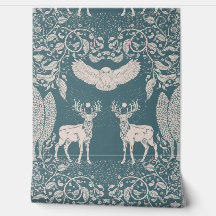 Animales del Bosque Mitología Verde Azul Fondo de 