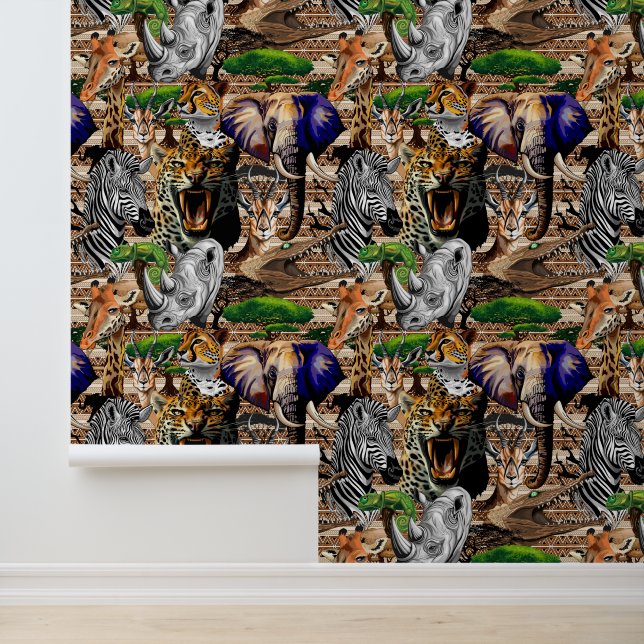 Papel Pintado Animales salvajes de sabana africanos (Solicitud)