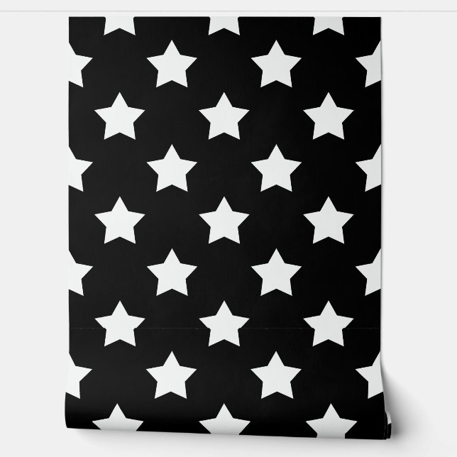 Papel Pintado Antecedentes de las estrellas blancas negras impec (Desenrollar)