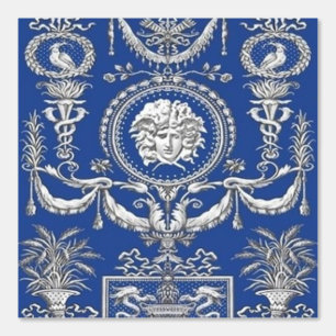 Papel Pintado Antiguo diseñador griego de Medusa azul