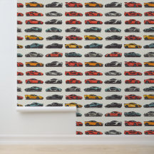 Aparcamiento automotriz colorido de coches deporti