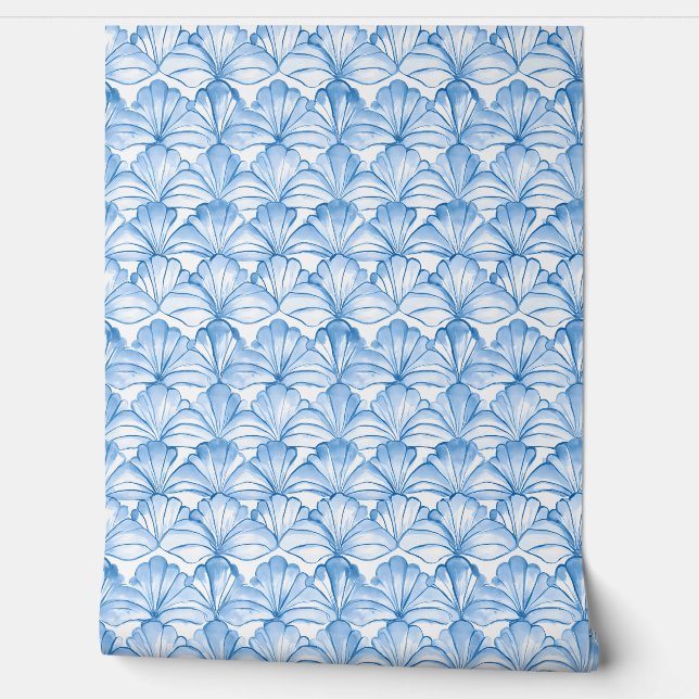 Papel Pintado Aqua Fan Breeze Petite - Azul, Blanco - Costa (Desenrollar)