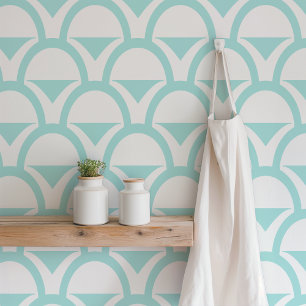 Papel Pintado Aqua Geometric Scalloped