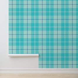 Papel Pintado Aqua Tartan Plaid